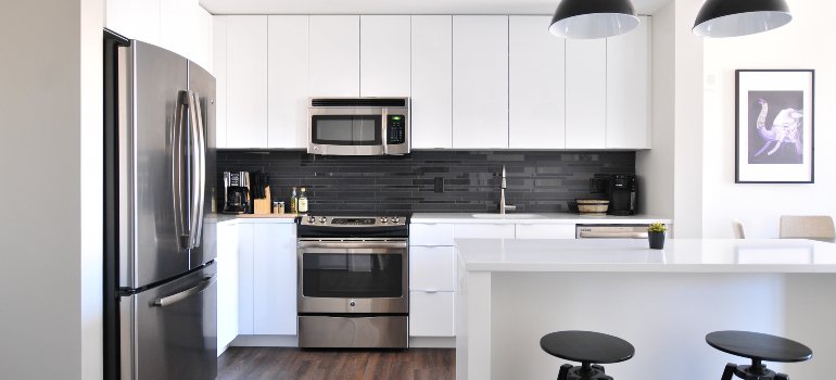a very modern spacious kitchen