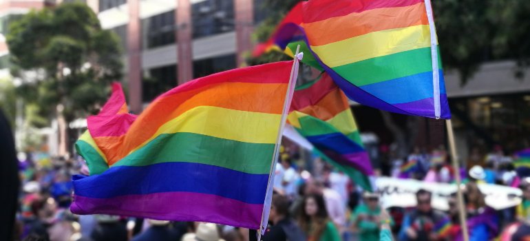 two LGBTQ+ flags