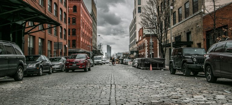 a cobbled street of Tribeca