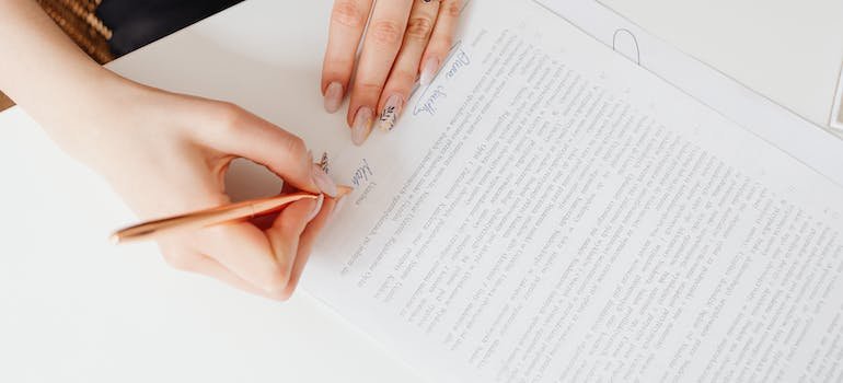 A person signing a contract