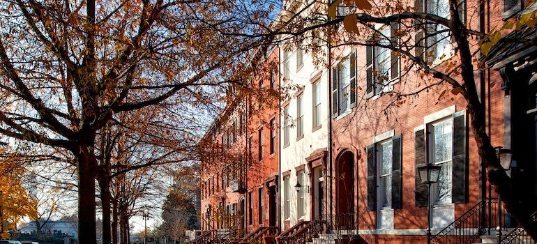 Brownstones, a type of townhouse, which can be found in West Village