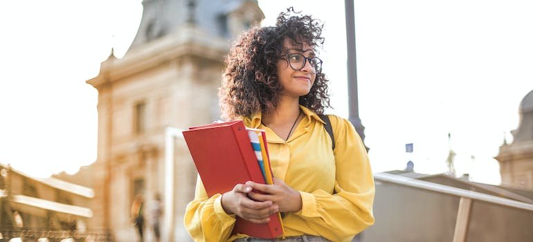 A student going to school after moving to Wakefield