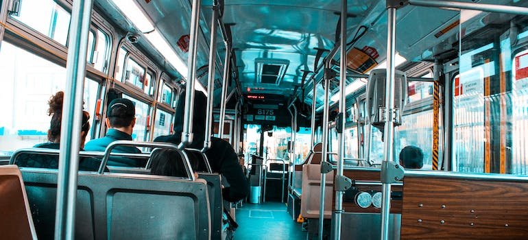 Inside of a public bus