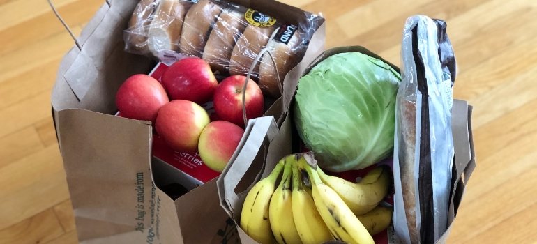 Two bags of groceries
