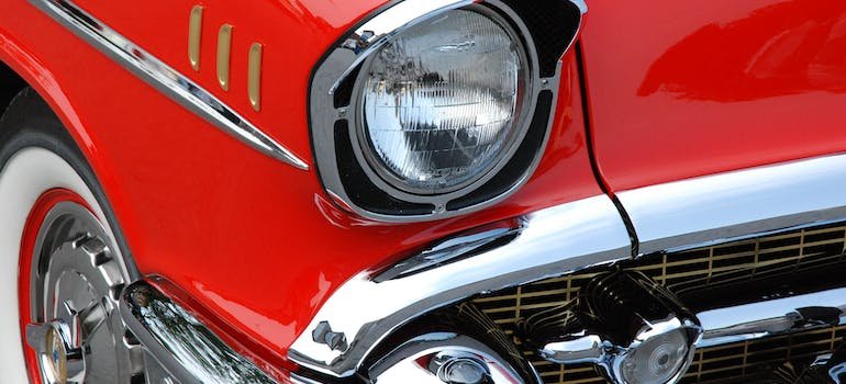 A classic red car