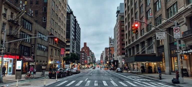 View of the street in Manhattan, NYC