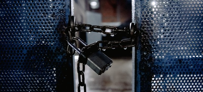 A locked building.
