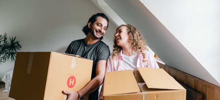 a couple Moving from Eastchester to SoHo