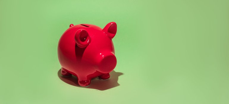 A red piggy bank