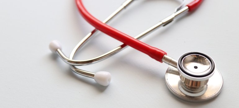 A stetoscope on the table.