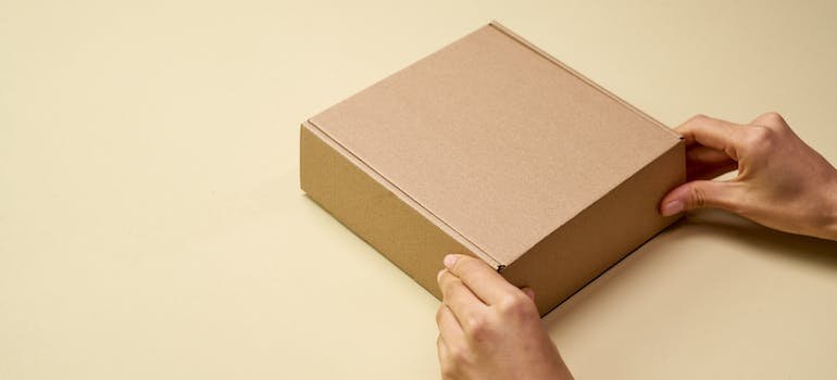 A person holding a box after finishing packing after having read about how to properly store your action figures