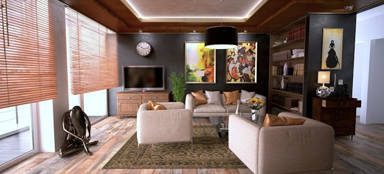 A living room in an apartment.