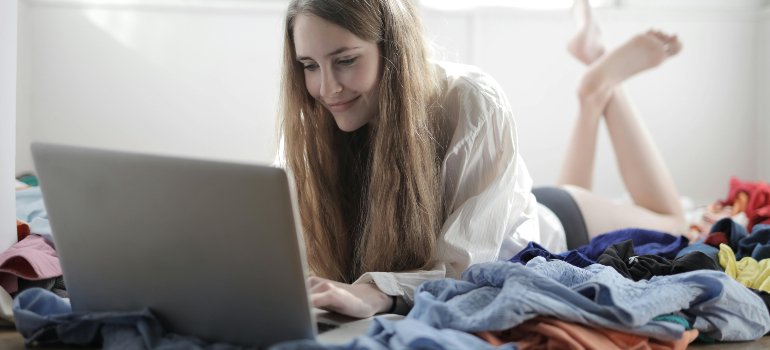 A girl searching for storage unit to feel the power of psychological effects of decluttering and storage rental
