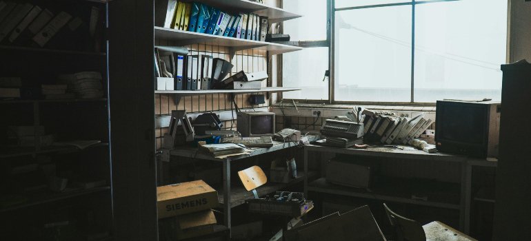 Cluttered office