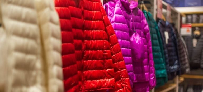 Winter jackets hanging