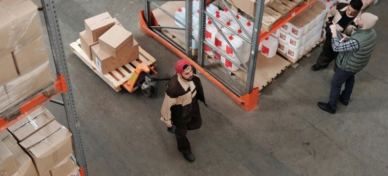 Men working in a warehouse