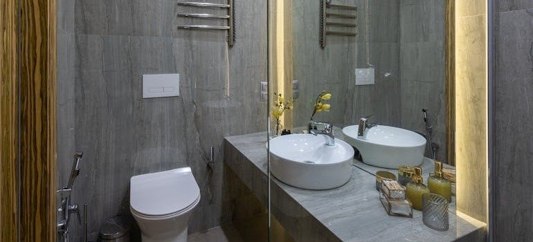 A modern bathroom.
