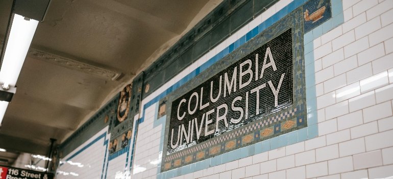 Columbia University sign