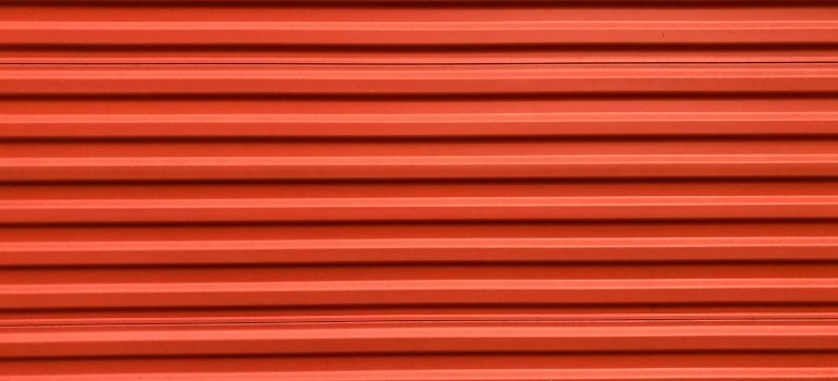 A storage unit door.