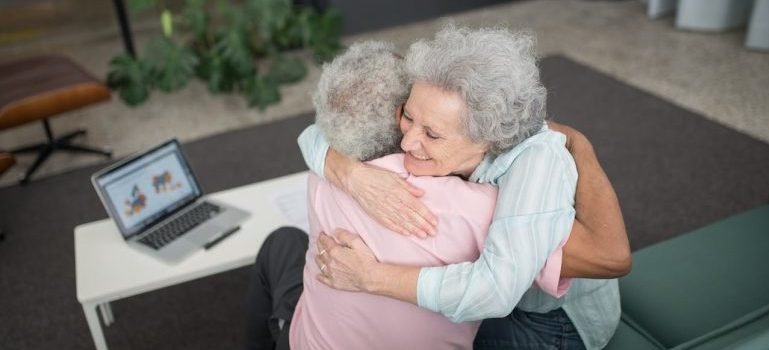 an elderly couple while downsizing after retirement in the Bronx
