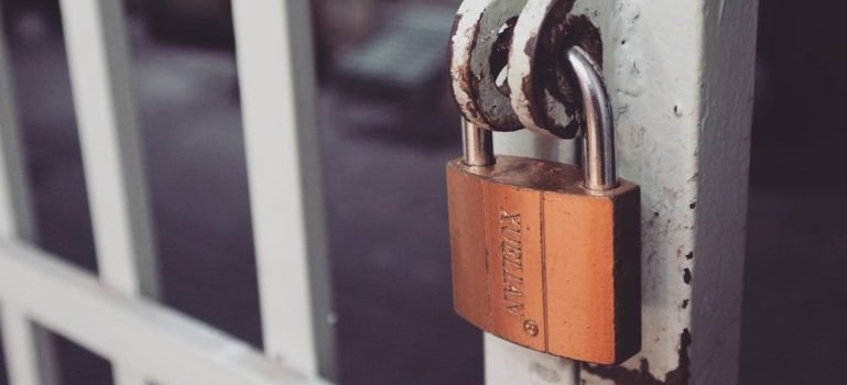 A gate with a lock
