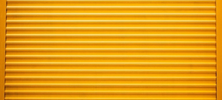 Yellow metal door