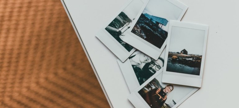 Photos of polaroid on a white surface.