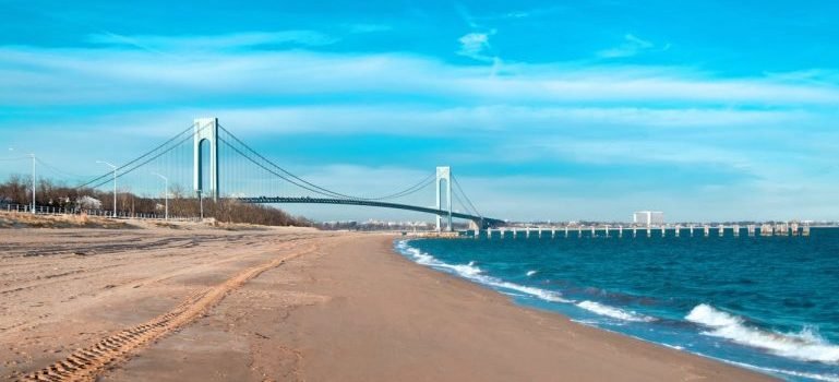 A bridge and a beach in NYC