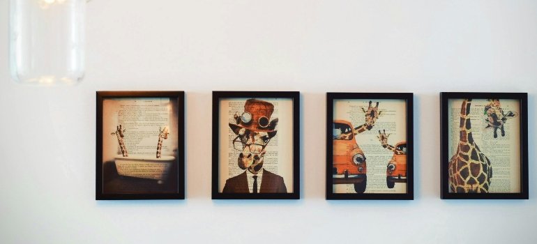 Wall art in a Brooklyn apartment, representing the eclectic artistic scene new residents think about life in Brooklyn.