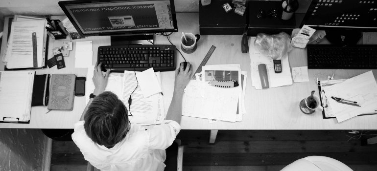 A man working on his computer.