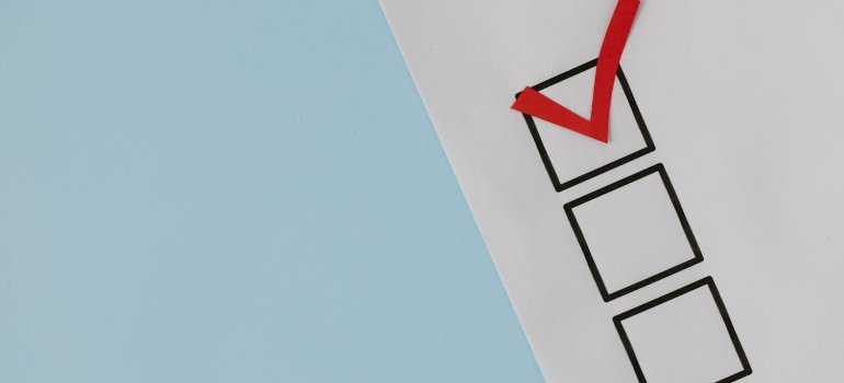 A white paper and red mark on it