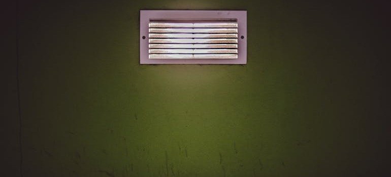 Ventilation space inside a unit.