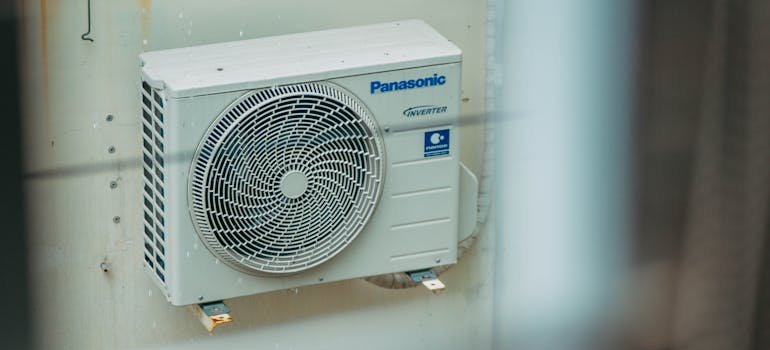 A picture of an ac on a building.