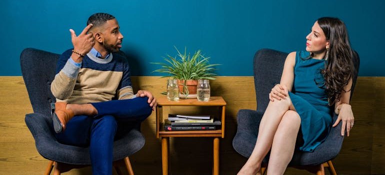 A couple discussing a move to Manhattan with your partner.