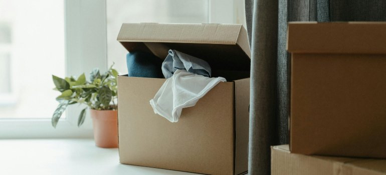 A box filled with various items.