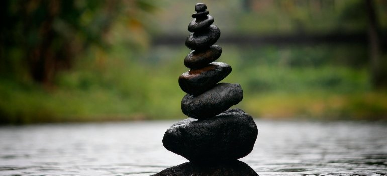 Stacked stones reflecting balance and simplicity