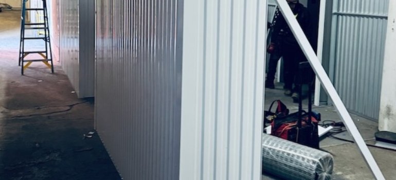 a storage unit being built