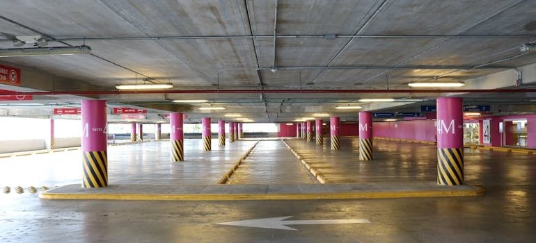 Empty parking lot.