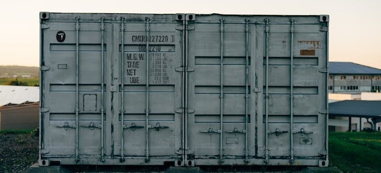 Storage container in a backyard.