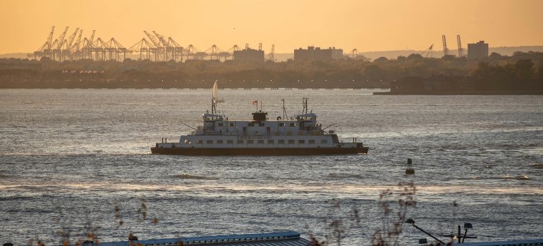 A boat in the distance, which is the Port Morris movers favorite view.