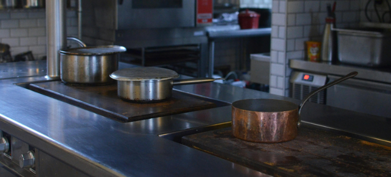 The kitchen items that need a storage solutions for restaurant renovation.