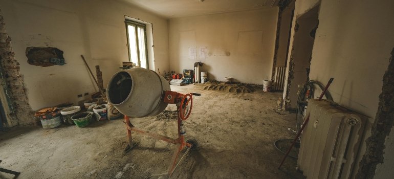 An apartment during remodeling.