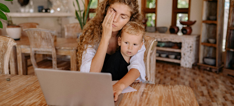 A woman realizing raising a family in Queens can be hard.