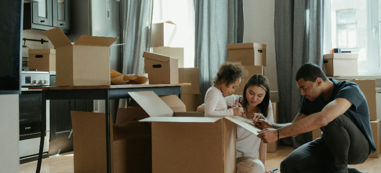 a family packing