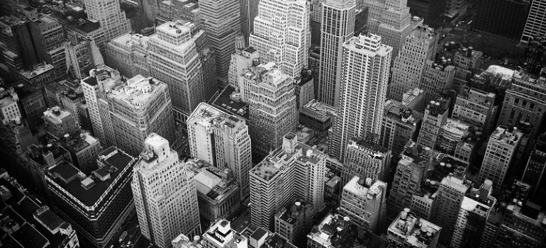 Manhattan buildings.
