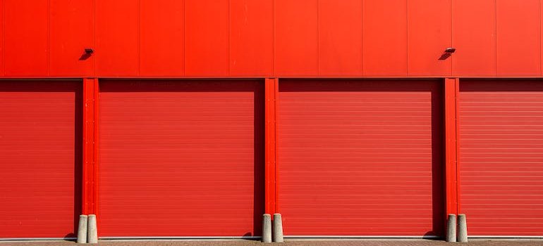 Red storage doors.