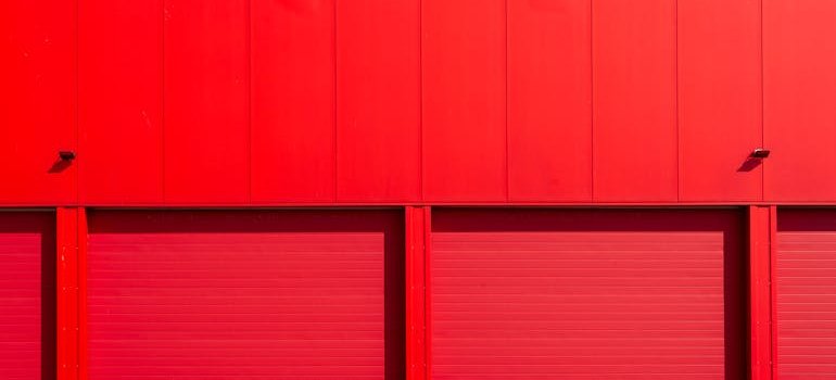 red storage doors