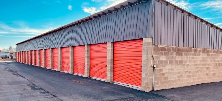 A row of storage units