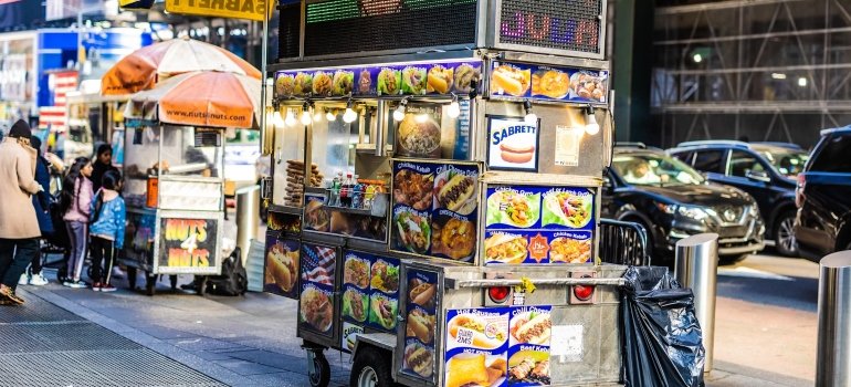 A food cart on the street