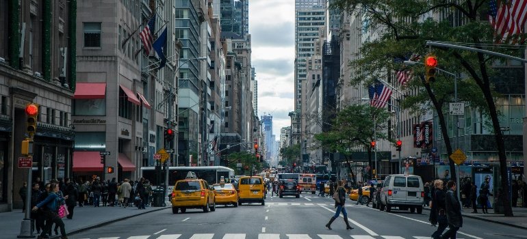 New York City in the morning.